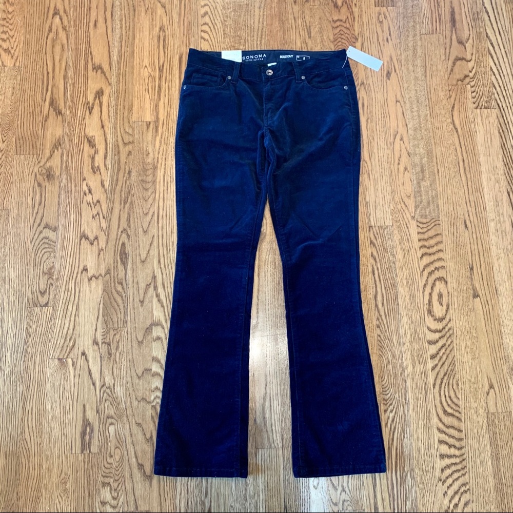 NWT New Sonoma 8 Navy Blue Corduroy Bootcut Pants